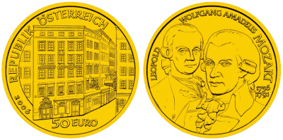 50 Euro Goldmnze Wolfgang Amadeus Mozart