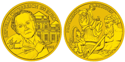 100 Euro Goldmnze Bildhauerei sterreich 2002