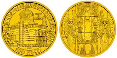 100 Euro Goldmnze Kirche am Steinhof sterreich 2005